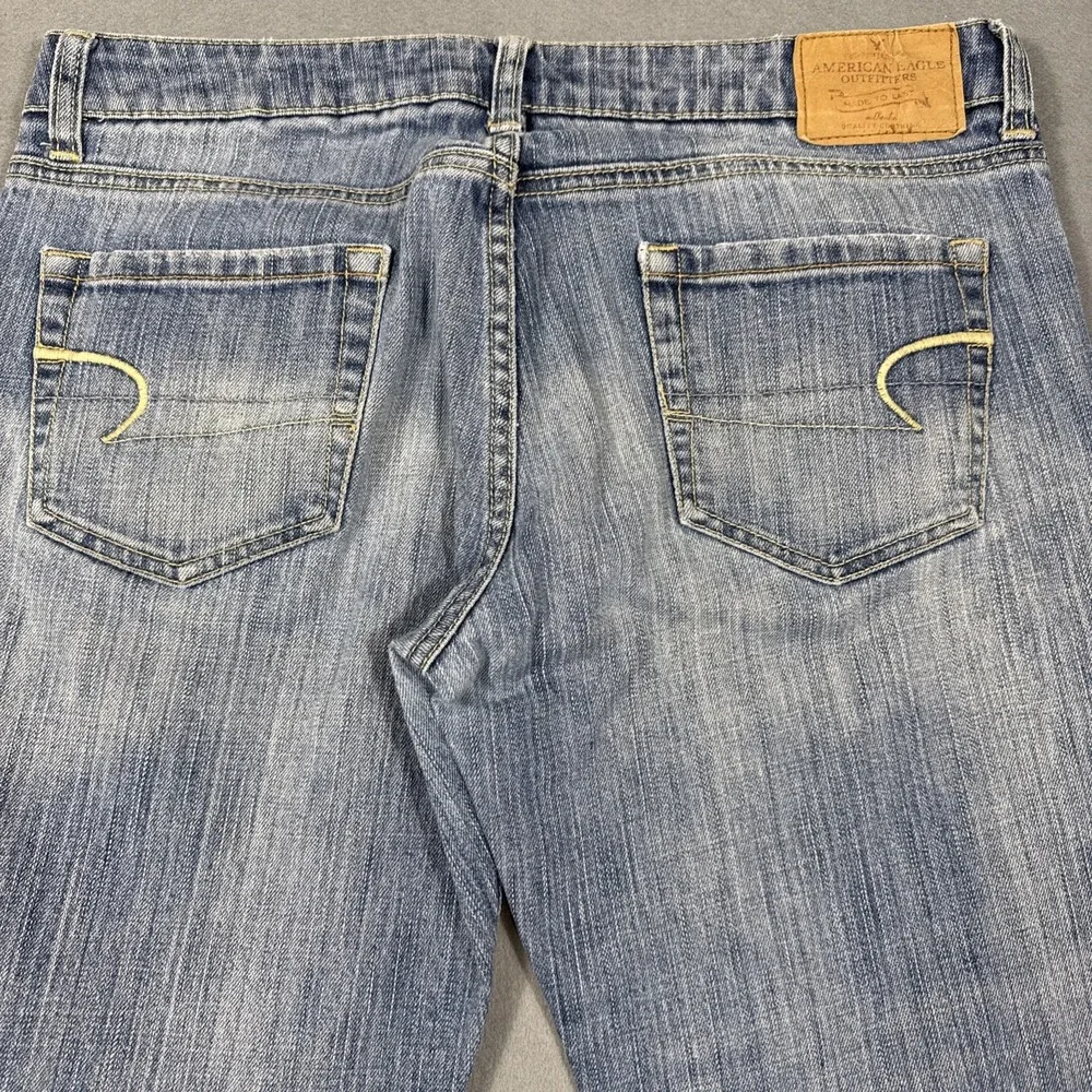 Vintage  HIPSTER American Eagle Low Rise WIDE LEG Boot Cut Jeans WOMNE 8 LONG